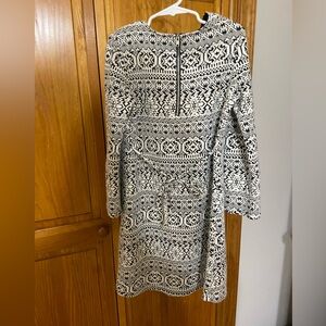 Black and white long sleeve dress